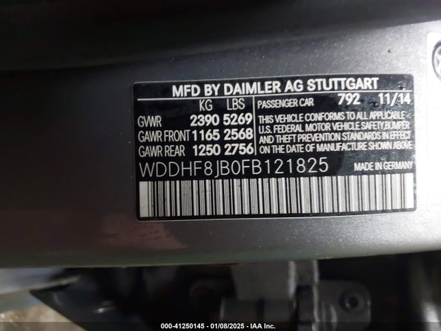 WDDHF8JB0FB121825 Mercedes-Benz E 350 4matic