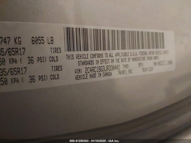 2C4RC1BG3JR330401 Chrysler Pacifica Touring L