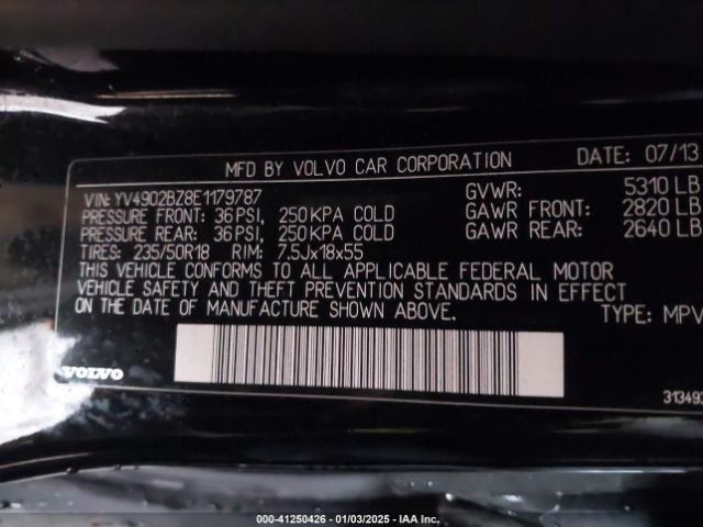 YV4902BZ8E1179787 Volvo Xc70 T6 Premier Plus