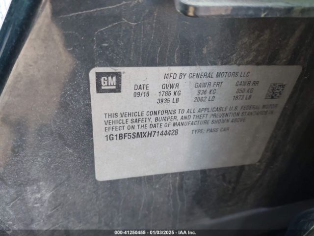1G1BF5SMXH7144428 Chevrolet Cruze Premier Auto