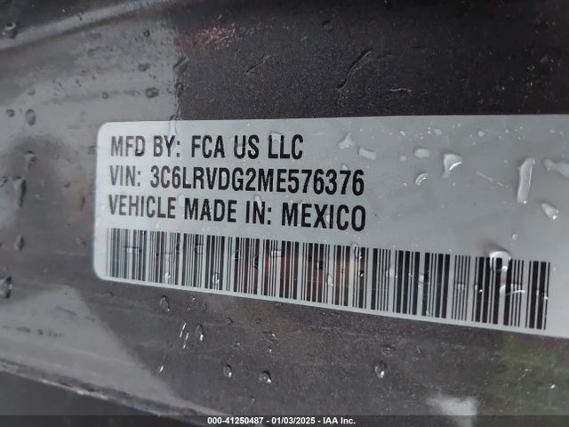 3C6LRVDG2ME576376 RAM Promaster 2500 High Roof 159 Wb