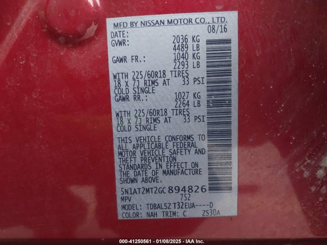 Nissan Rogue Sl 2016 5N1AT2MT2GC894826 Image 9
