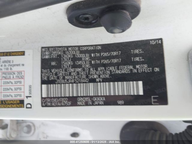 2015 TOYOTA 4RUNNER JTEBU5JR4F5218442 Photo 8