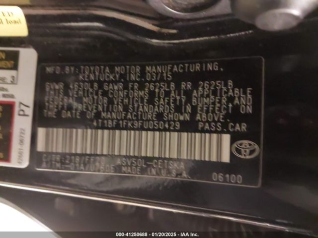 4T1BF1FK9FU050429 Toyota CAMRY SE