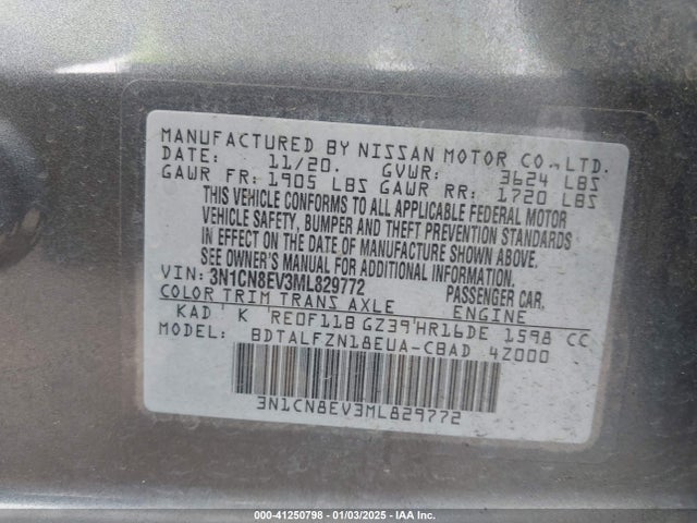 Nissan Versa Sv Xtronic Cvt 2021 3N1CN8EV3ML829772 Image 8