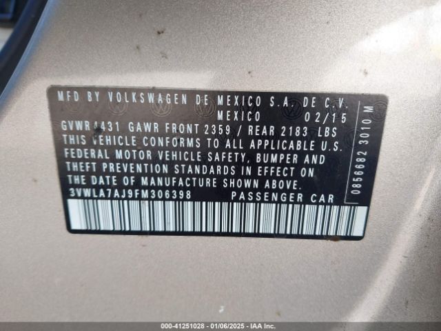 3VWLA7AJ9FM306398 Volkswagen Jetta 2.0l Tdi Sel