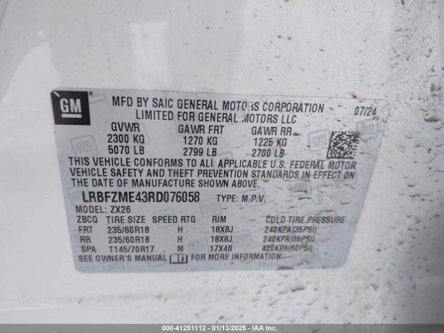 LRBFZME43RD076058 Buick Envision Preferred Awd