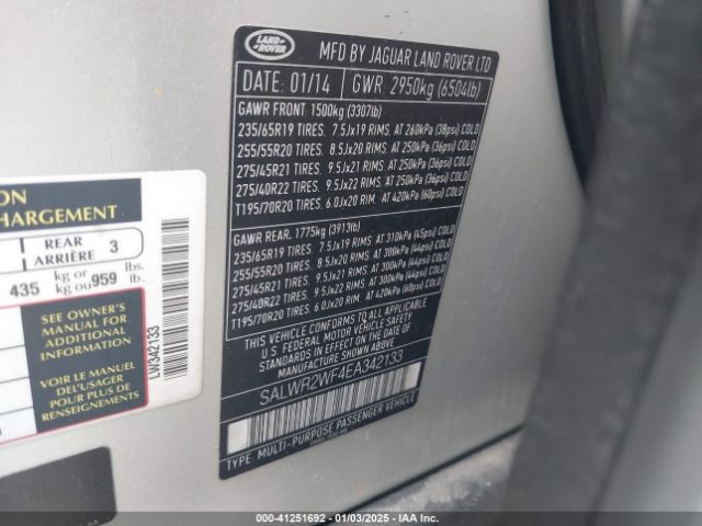 SALWR2WF4EA342133 Land Rover Range Rover Sport 3.0l V6 Supercharged Hse