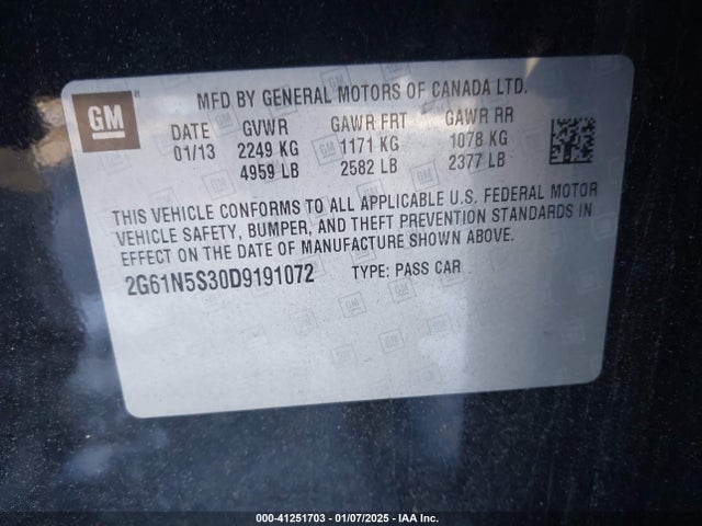 2013 CADILLAC XTS 2G61N5S30D9191072 Photo 8