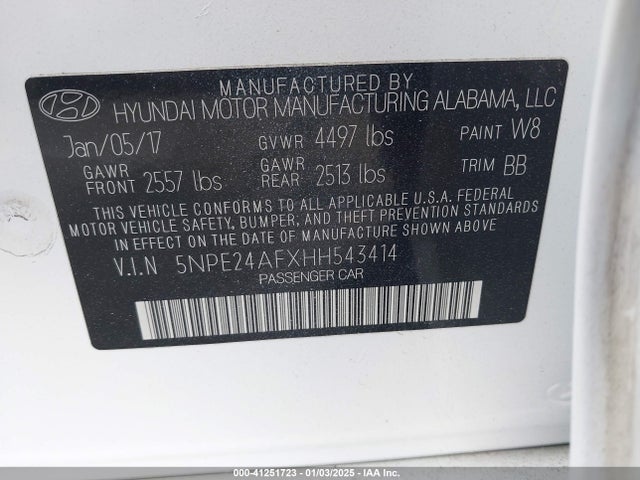 Hyundai SONATA SE 2017 5NPE24AFXHH543414 Image 9