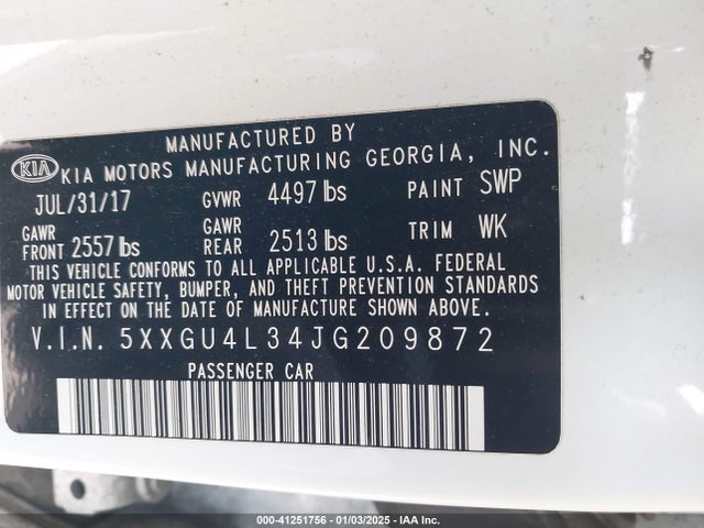 KIA OPTIMA EX 2018 5XXGU4L34JG209872 Image 9