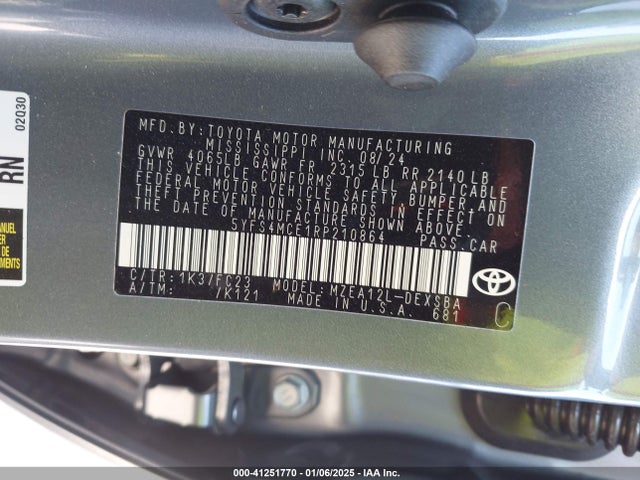 5YFS4MCE1RP210864 Toyota COROLLA SE