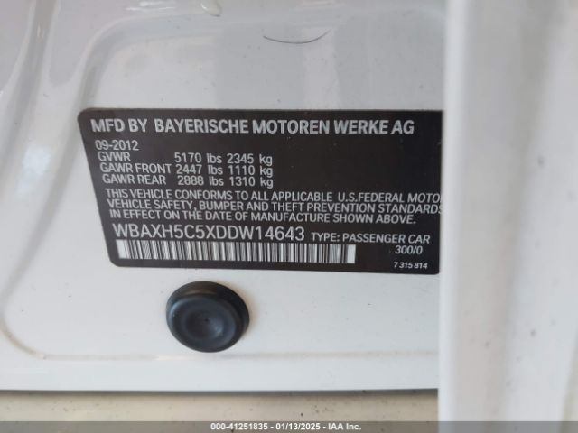 2013 BMW 528I WBAXH5C5XDDW14643 Photo 8