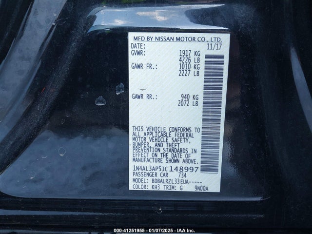 1N4AL3AP5JC148997 Nissan Altima 2.5 Sl