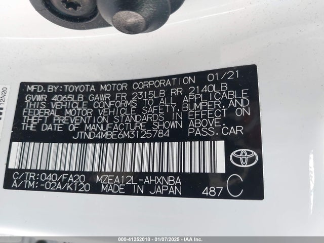 Toyota Corolla Se Nightshade Edition 2021 JTND4MBE6M3125784 Image 9