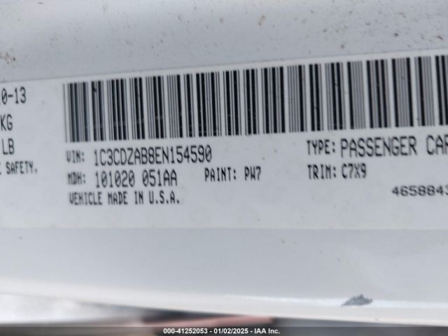 1C3CDZAB8EN154590 Dodge AVENGER SE