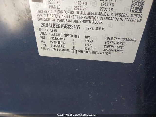 Chevrolet EQUINOX LS 2016 2GNALBEK1G6338436 Image 9