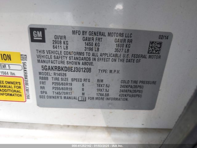 5GAKRBKD8EJ301208 Buick Enclave Leather
