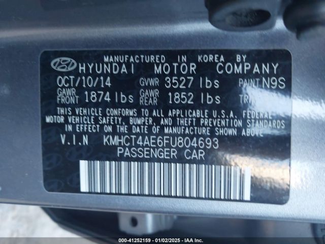 KMHCT4AE6FU804693 Hyundai ACCENT GLS