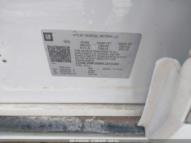 1GNEVNKW8MJ203490 Chevrolet Traverse Awd High Country
