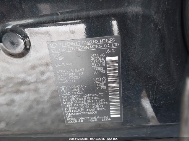 Nissan ROGUE S 2015 KNMAT2MV7FP568906 Image 9