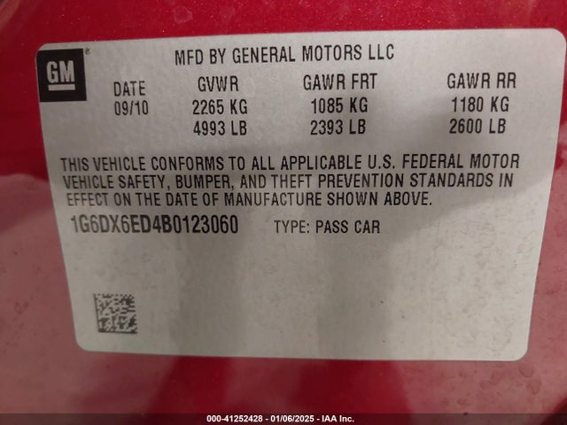 2011 CADILLAC STS 1G6DX6ED4B0123060 Photo 8