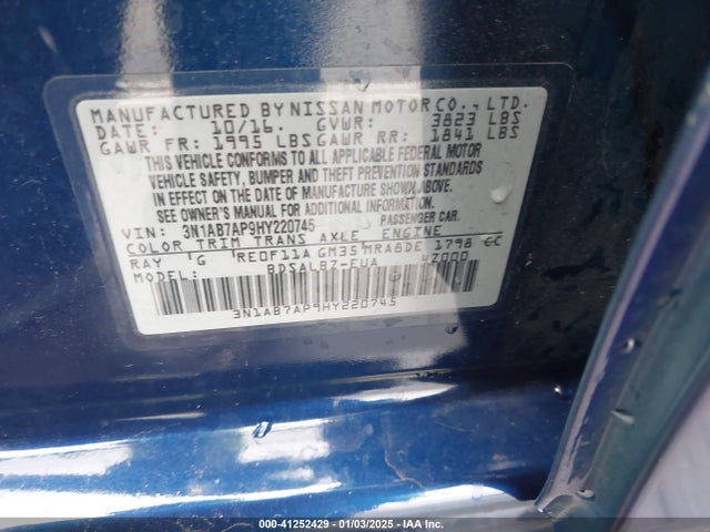 Nissan SENTRA S 2017 3N1AB7AP9HY220745 Image 9