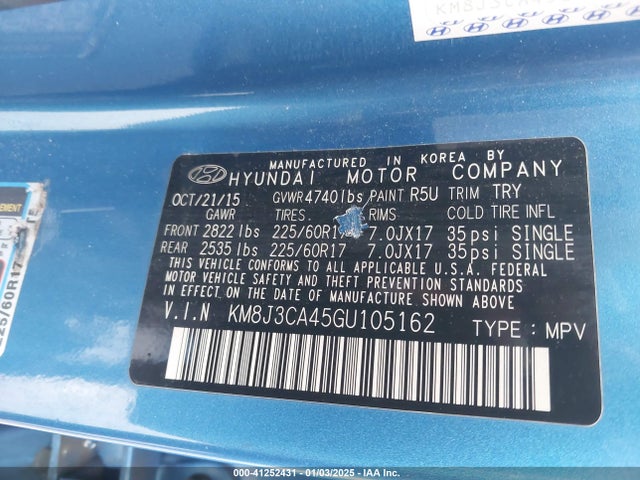 Hyundai TUCSON SE 2016 KM8J3CA45GU105162 Image 9