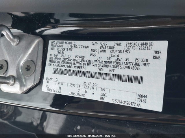 Ford Escape Titanium 2016 1FMCU9J96GUC08563 Image 9