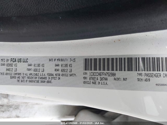 1C3CCCAB7FN752980 Chrysler 200 Limited