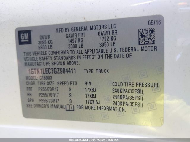 1GTN1LEC7GZ904411 GMC SIERRA 1500