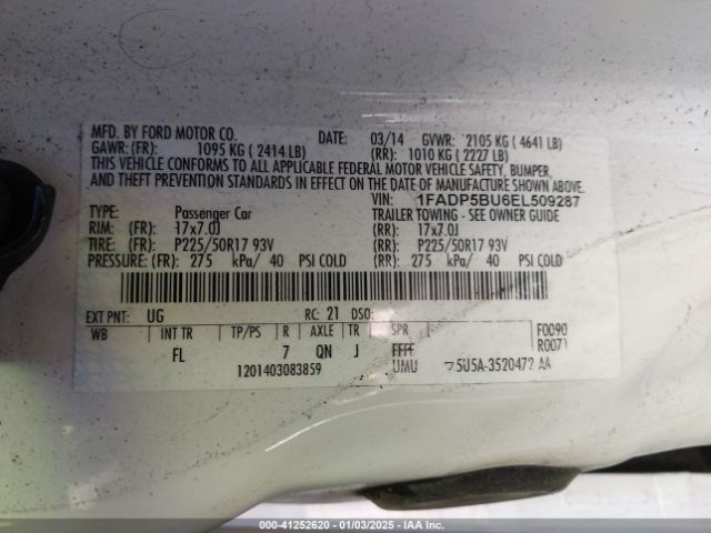 1FADP5BU6EL509287 Ford C-max Hybrid Sel