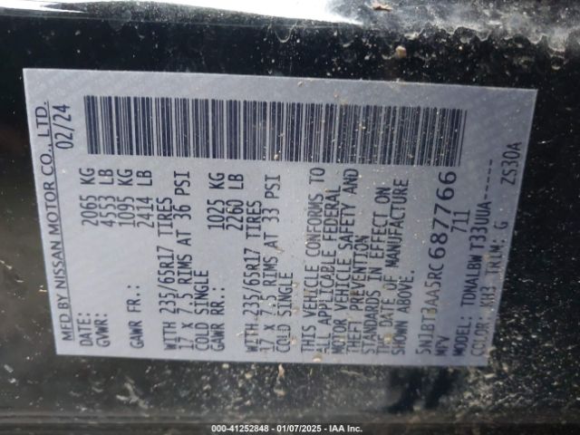 5N1BT3AA5RC687766 Nissan Rogue S Fwd