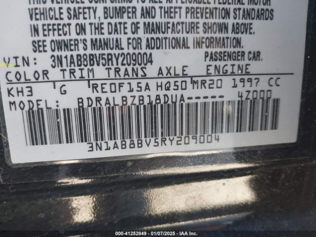 3N1AB8BV5RY209004 Nissan Sentra S Xtronic Cvt