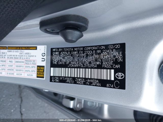 JTDKARFP3L3152954 Toyota Prius Prime Le