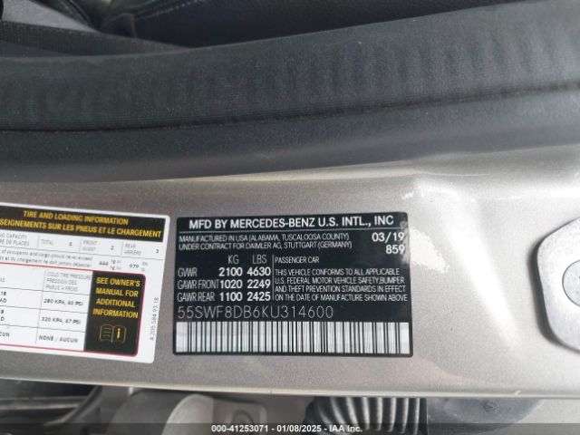 55SWF8DB6KU314600 Mercedes-Benz C 300