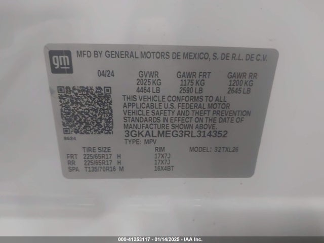 3GKALMEG3RL314352 GMC Terrain Fwd Sle