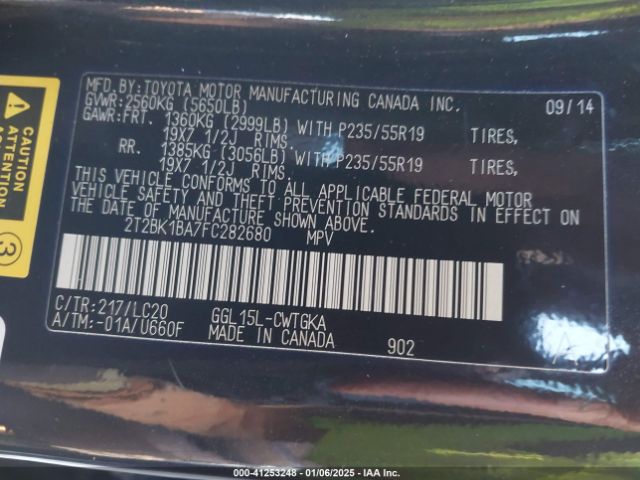 2T2BK1BA7FC282680 Lexus RX 350