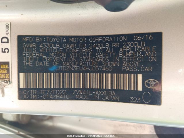 JTDZN3EU4HJ057460 Toyota Prius V Three