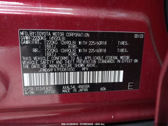 JTMD6RFV7PD087650 Toyota Rav4 Hybrid Limited