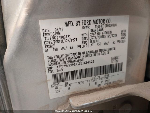 1FT7W2B6XGED24628 Ford F-250 Xlt