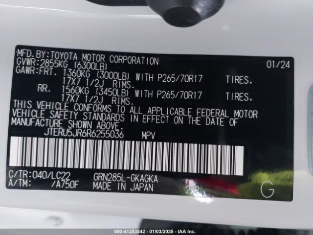 JTERU5JR6R6255036 Toyota 4runner Trd Off Road Premium