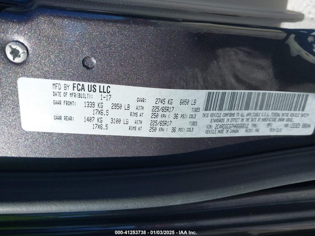 Dodge Grand Caravan Sxt 2017 2C4RDGCG7HR666612 Image 9