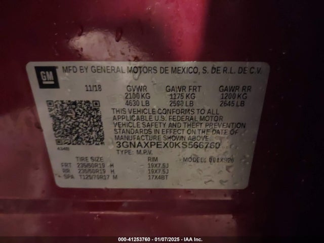3GNAXPEX0KS566760 Chevrolet Equinox Premier