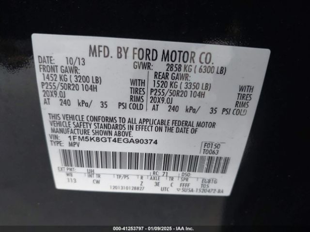 2014 FORD EXPLORER 1FM5K8GT4EGA90374 Photo 8