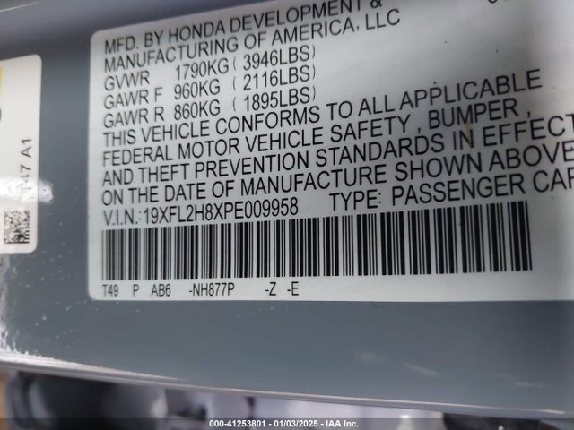 Honda Civic Sport 2023 19XFL2H8XPE009958 Image 9
