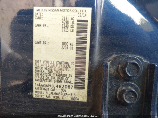 1N4AA5AP4EC482087 Nissan Maxima 3.5 S/3.5 Sv