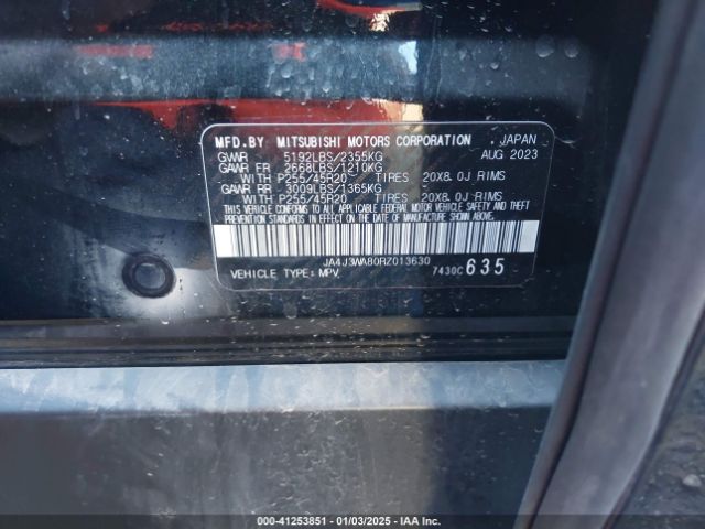 JA4J3WA80RZ013630 Mitsubishi Outlander Sel 2.5 2wd