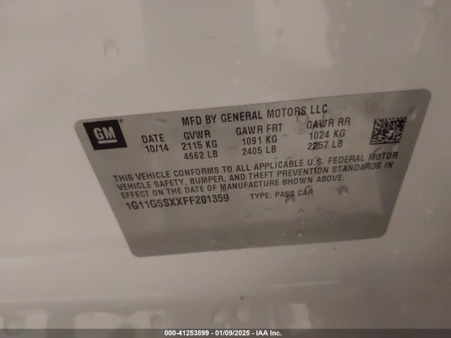 Chevrolet Malibu 2lz 2015 1G11G5SXXFF201359 Image 9