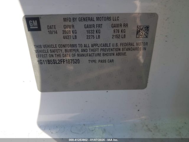 1G11B5SL2FF187520 Chevrolet MALIBU LS